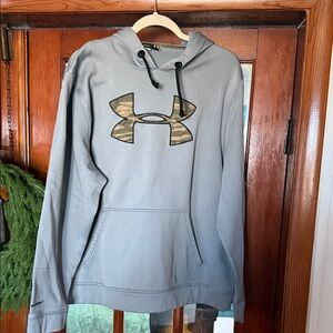 Under Armour Light Gray Hoodie with Camo Logo